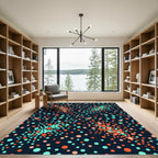 Coral Teal Dot Cascade Rug