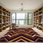Earthy Chevron Stripe Composition Rug