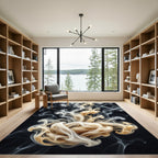Ethereal Cream Smoke Swirl Wave Rug