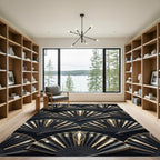 Gold Art Deco Radiant Fan Rug