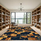 Black Bull Farmhouse Grid Tapestry Rug