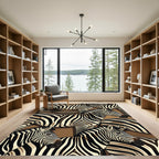 Monochromatic Zebra Stripes Wildlife Rug