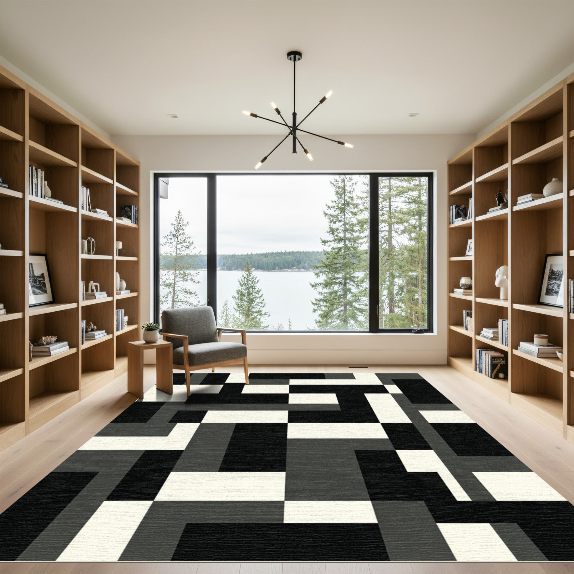 Monochromatic Block Abstract Arrangement Rug
