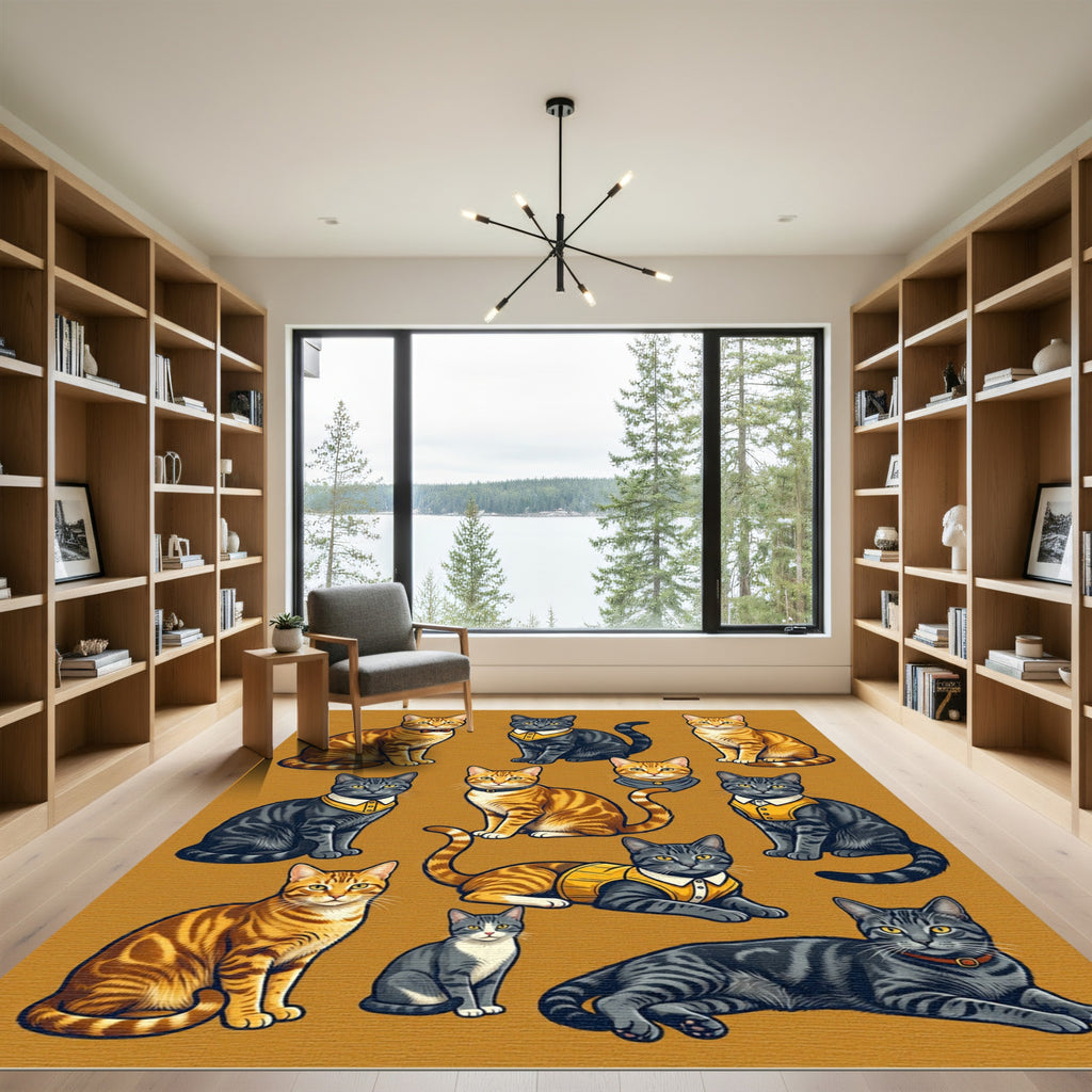 Collection of Dapper Tabby Cats Rug