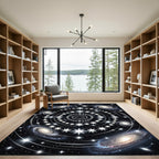 Cosmic Swirl Galaxy Star Mandala Rug