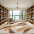 Abstract Earthy Tone Brush Stroke Rug