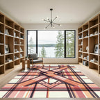 Warm Plaid Geometric Intersecting Lines Rug