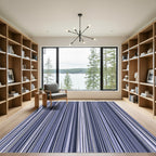 Deep Indigo Vertical Stripe Rug