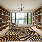 Bold Zebra Stripes Brown Beige Rug