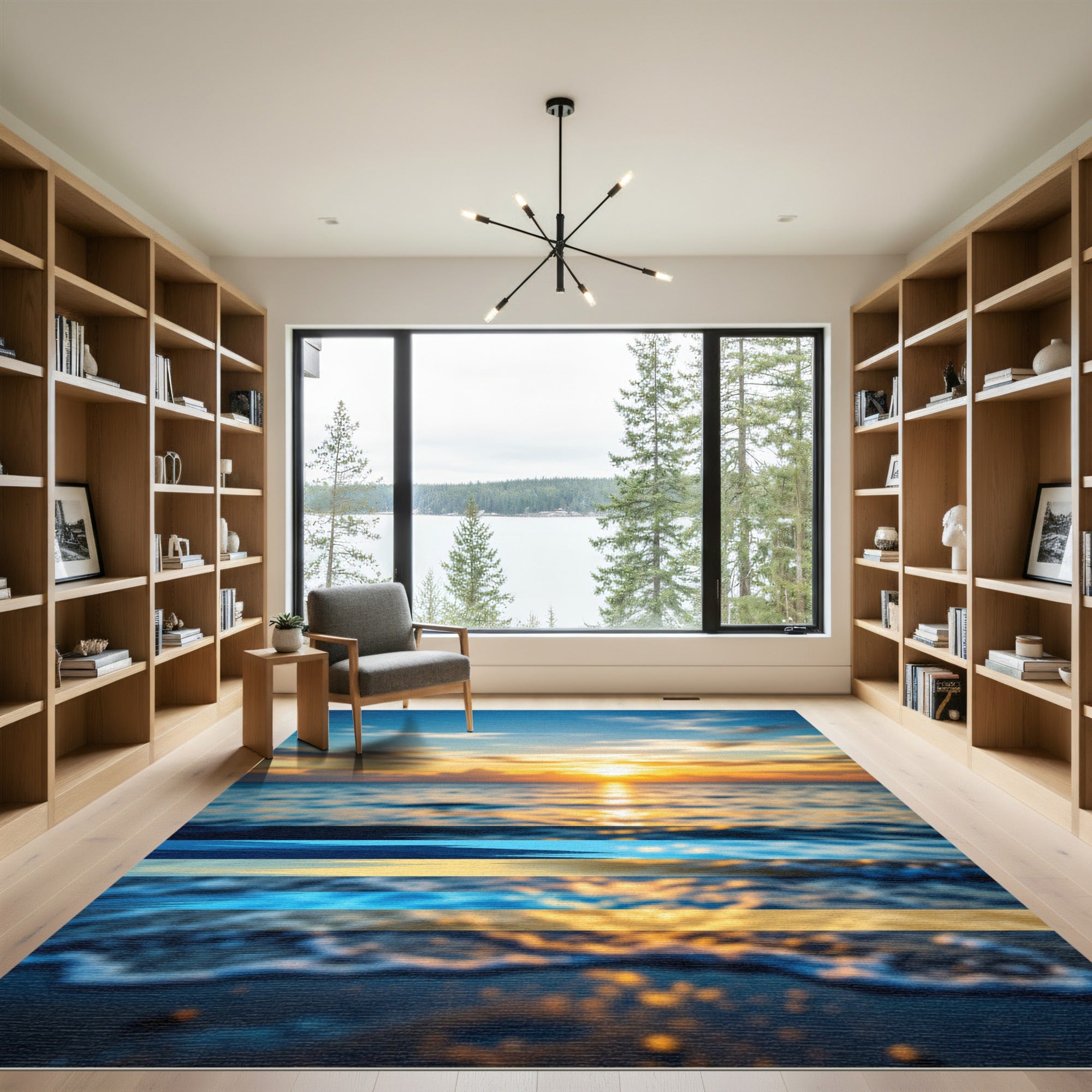 Golden Hour Ocean Waves Rug