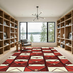Romantic Crimson Envelope Love Letter Tile Rug