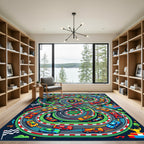 Vibrant Figure Eight Colorful Race Track Rug