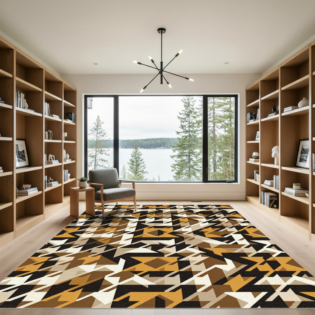 Geometric Houndstooth Pattern Rug