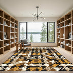 Geometric Houndstooth Pattern Rug