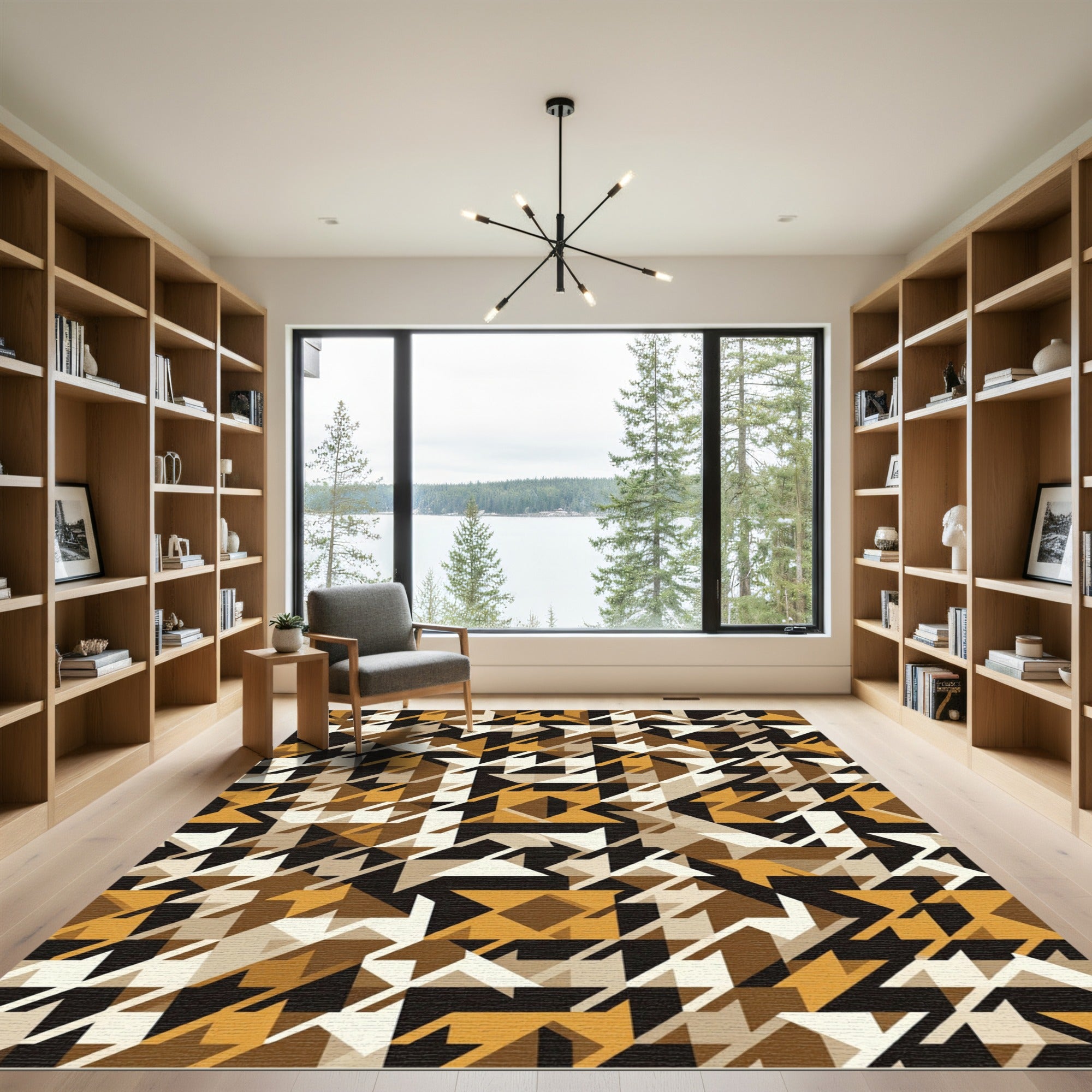 Geometric Houndstooth Pattern Rug