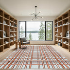 Coral Interwoven Lattice Geometric Rug