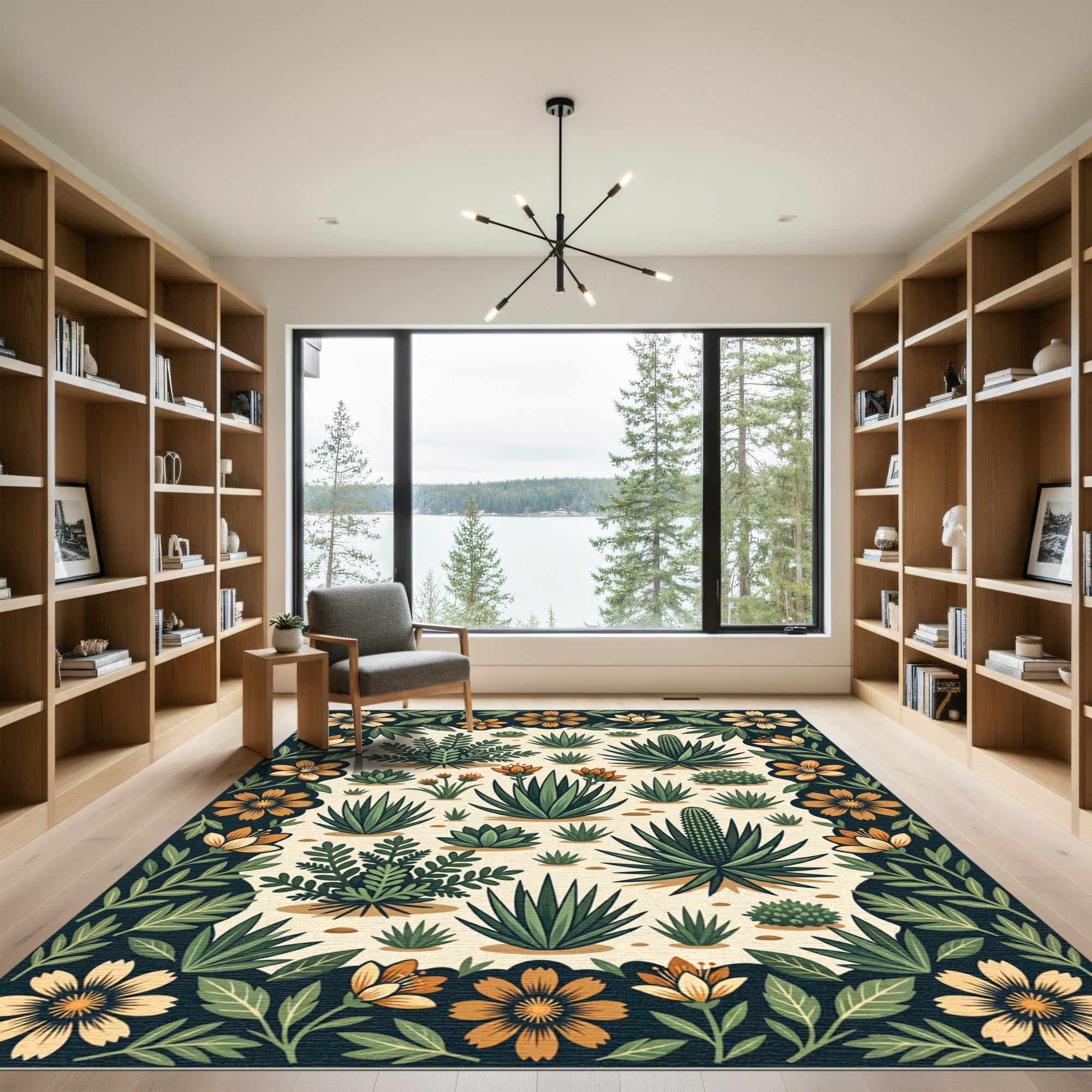Succulent Botanical Forest Earthy Rug