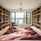 Coral Waterfall Flowing River Rug