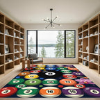 Colorful Billiard Ball Orchid Gaming Wall Art Rug