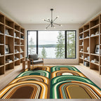 Retro Earthy Arched Geometric Art Rug