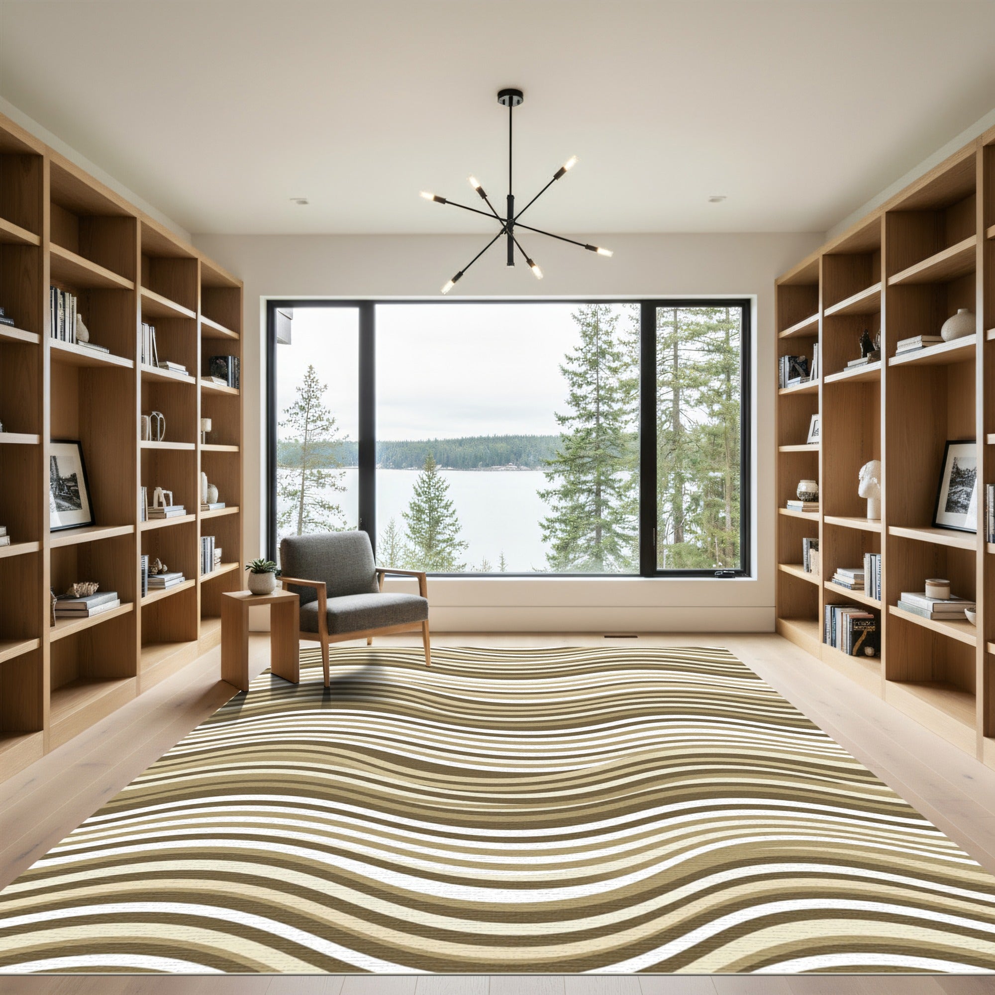 Earthy Tones Wavy Stripes Rug