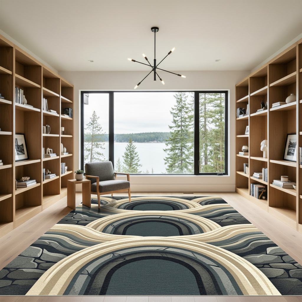 Stone Archway Abstract Wave Rug