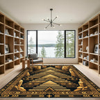 Golden Canyon Geometric Pyramid Rug