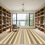 Earthy Tones Vertical Stripe Composition Rug