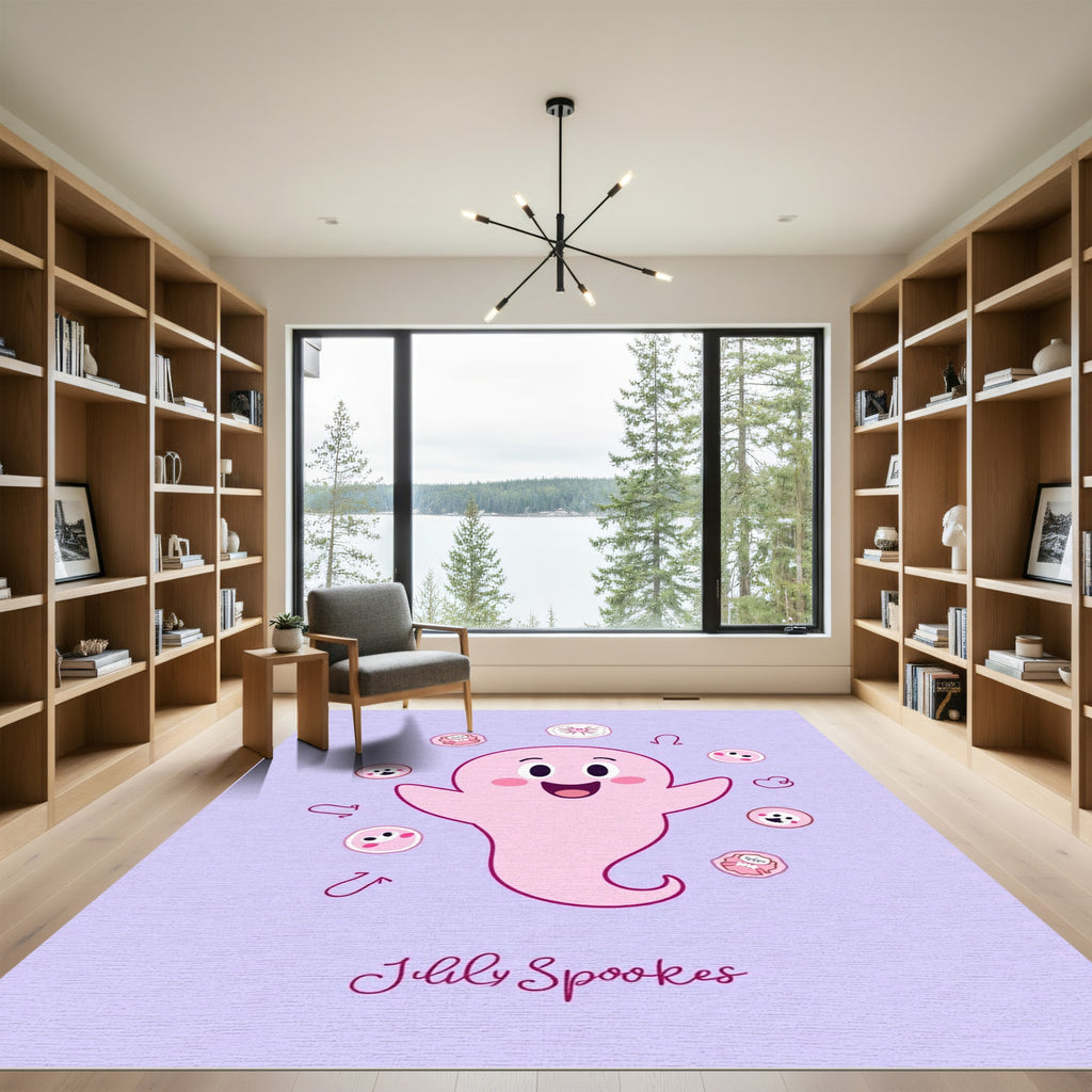 Playful Pink Ghost Pals Whimsical Wonder Rug