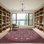Blush Pink Heart Mandala Round Rug