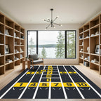 Modern Geometric Numbered Yellow Athletic Track Rug