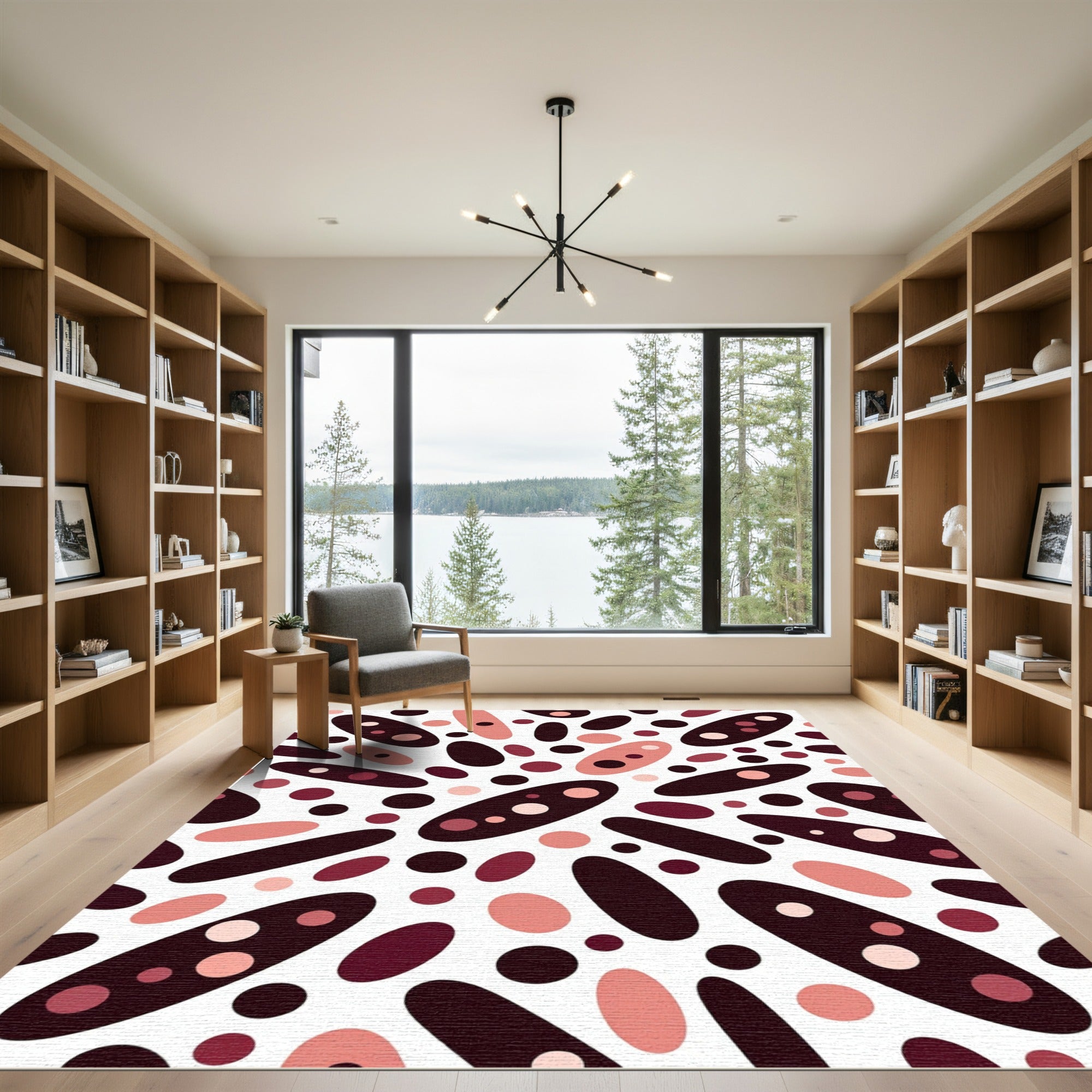 Pink Oval Dot Scatter Rug
