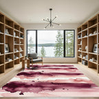 Crimson Blush Watercolor Stripe Array Rug