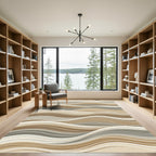 Neutral Earth Tone Flowing Wave Rug