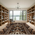 Andean Llama Geometric Earth Tone Tapestry Rug