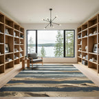 Earthy Tone Abstract Stripe Composition Rug