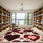 Cherry Blossom Hearts Crimson Rug