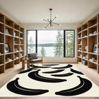 Black Cream Banana Fruit Arrangement Rug