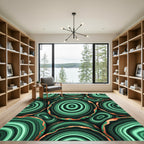 Emerald Green Agate Circles Rug