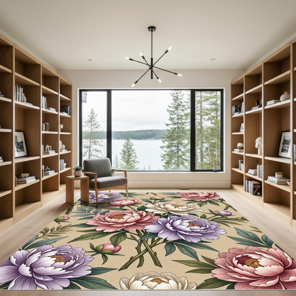 Vintage Bloom Bouquet Floral Arrangement Rug