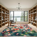 Delicate Pink Cherry Blossom Branch Rug