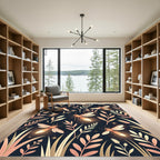 Luminous Firefly Botanical Night Garden Rug