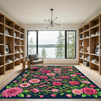 Pink Garden Lattice Floral Abundance Rug