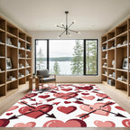 Pink Red Heart Arrow Kissy Face Rug