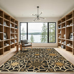 Golden Star Arabesque Geometric Rug