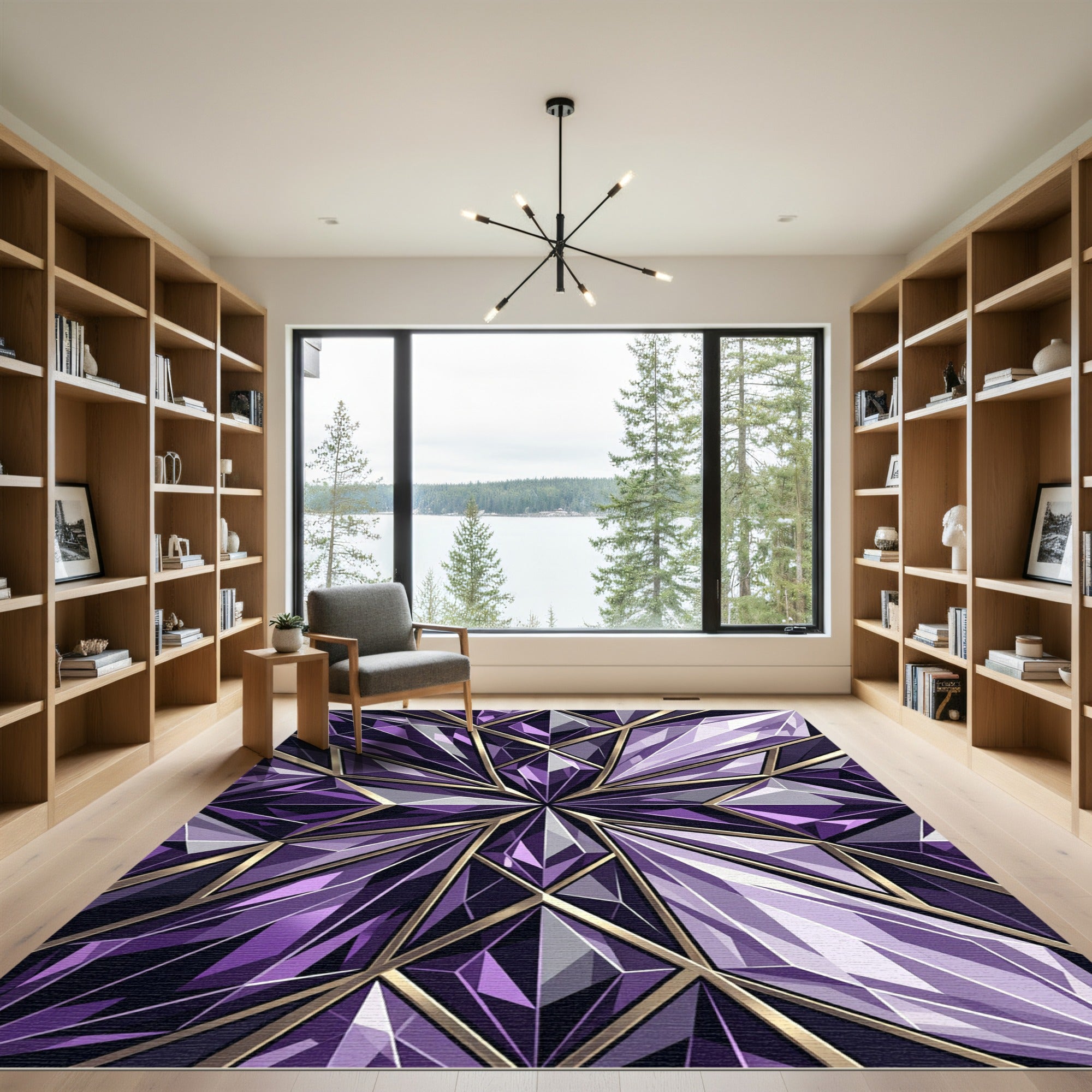 Glistening Amethyst Diamond Facet Rug