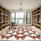 Playful Coral and Pink Bow Ribbon Rug