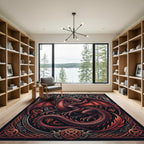 Gothic Crimson Dragon Fantasy Art Rug