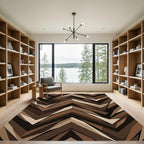 Abstract Earthy Brown Chevron Geometric Rug