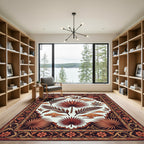 Earthy Terracotta Tropical Palm Leaf Tapestry Rug